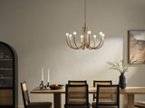 dining room table with chandelier 